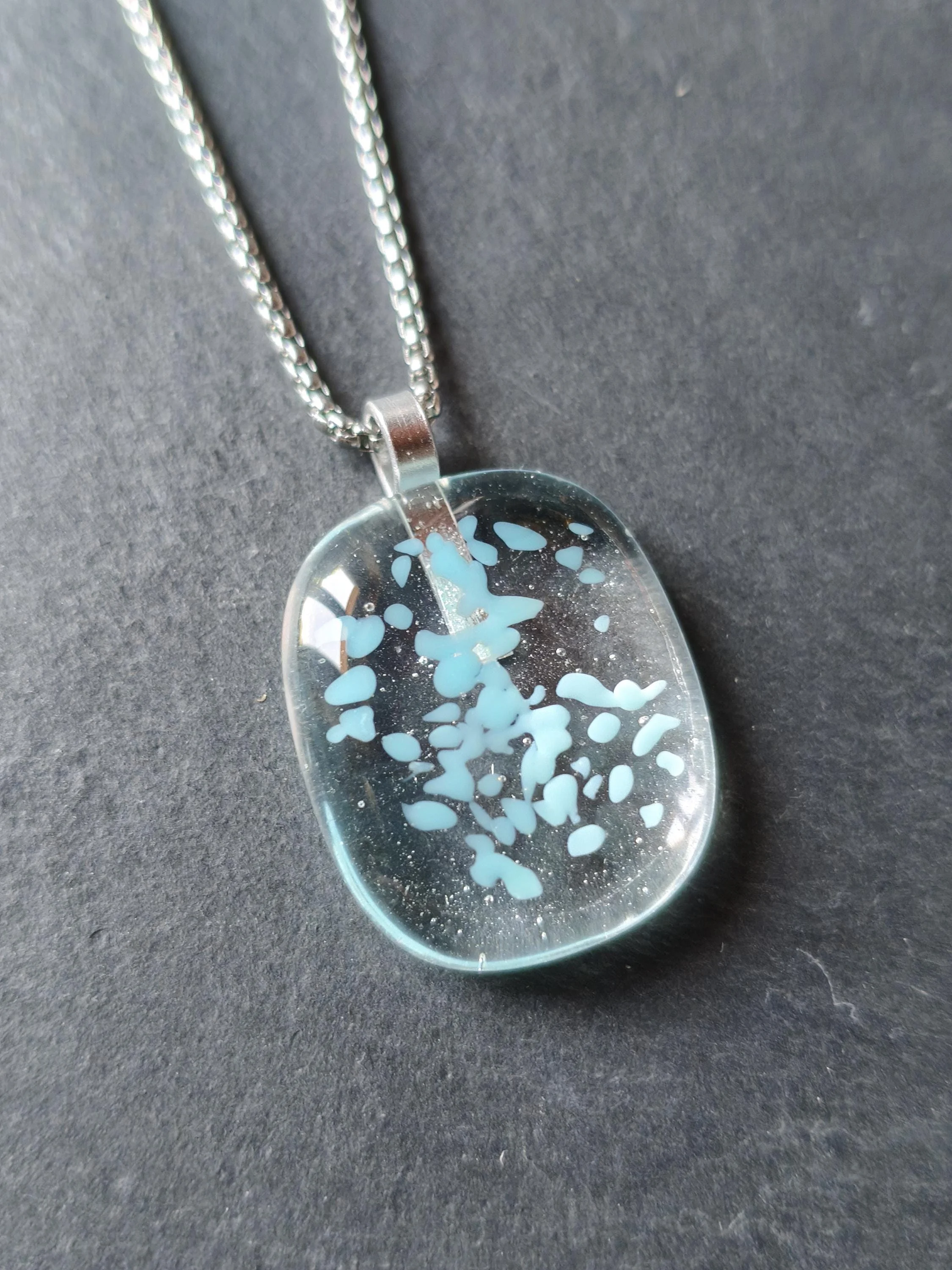 Transparent Glass Pendant Necklace - Photo 1