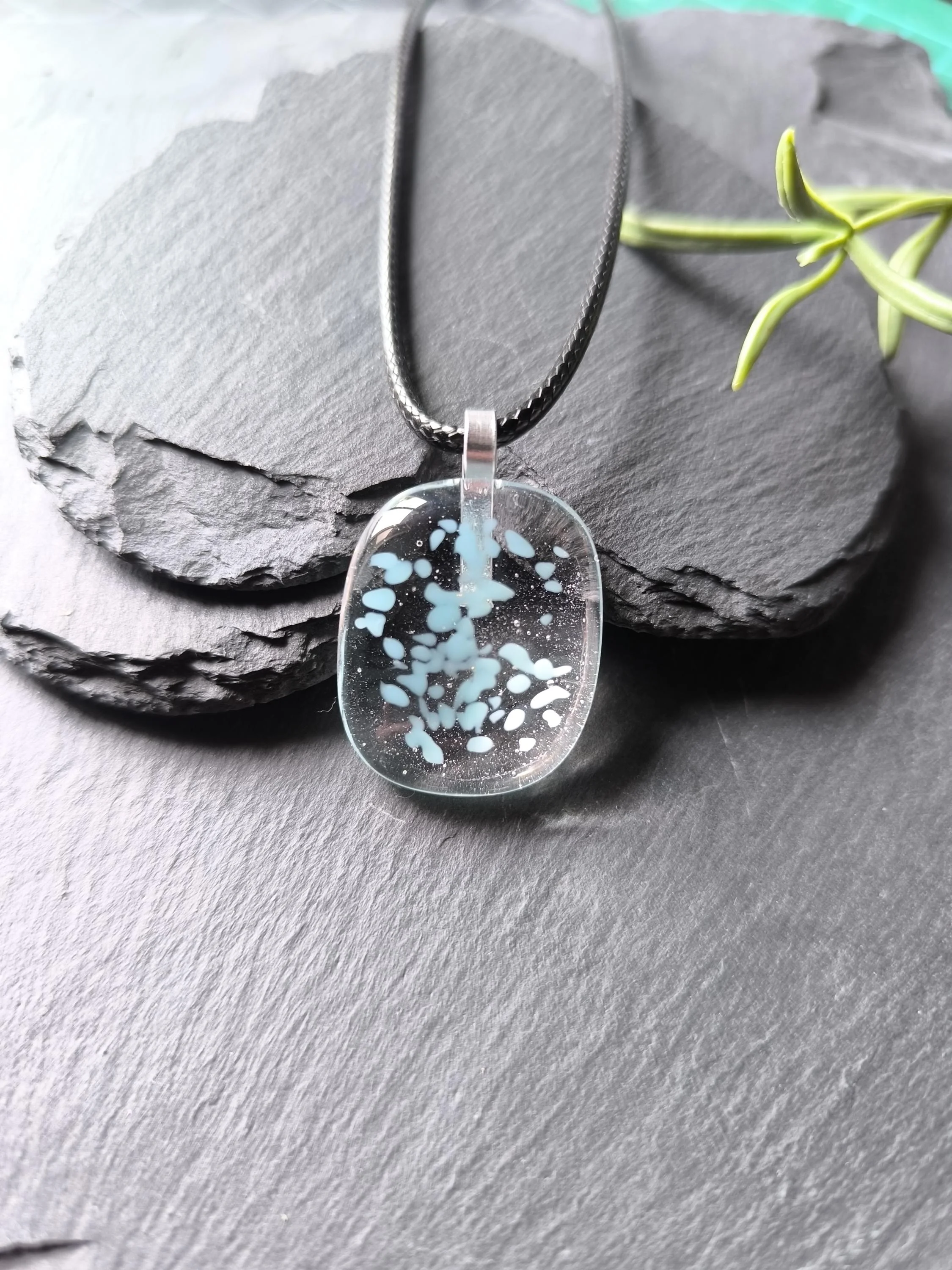 Transparent Glass Pendant Necklace - Photo 2