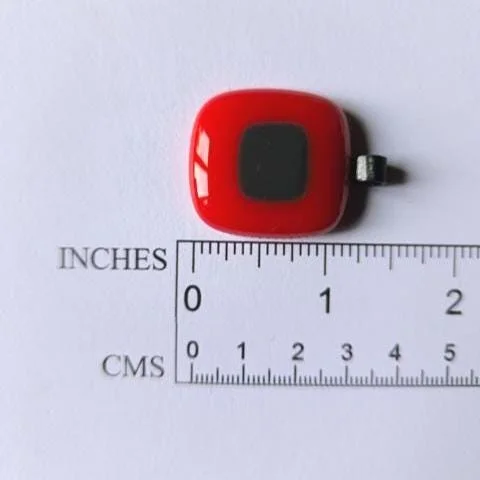 Handcrafted Red Funky Glass Pendant Necklace - Photo 4