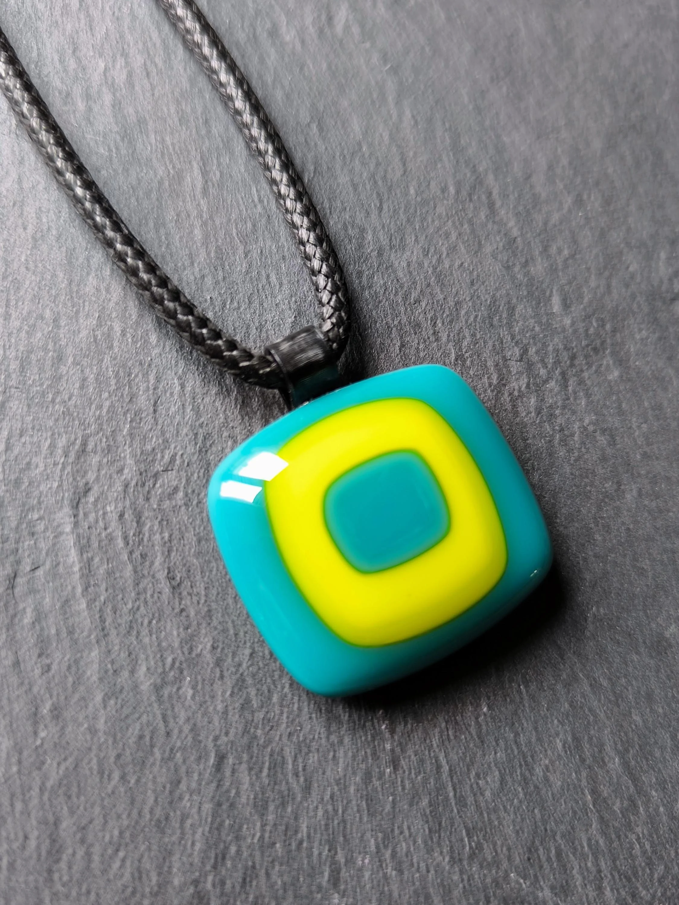 Vibrant Funky Glass Pendant Necklace - Photo 1