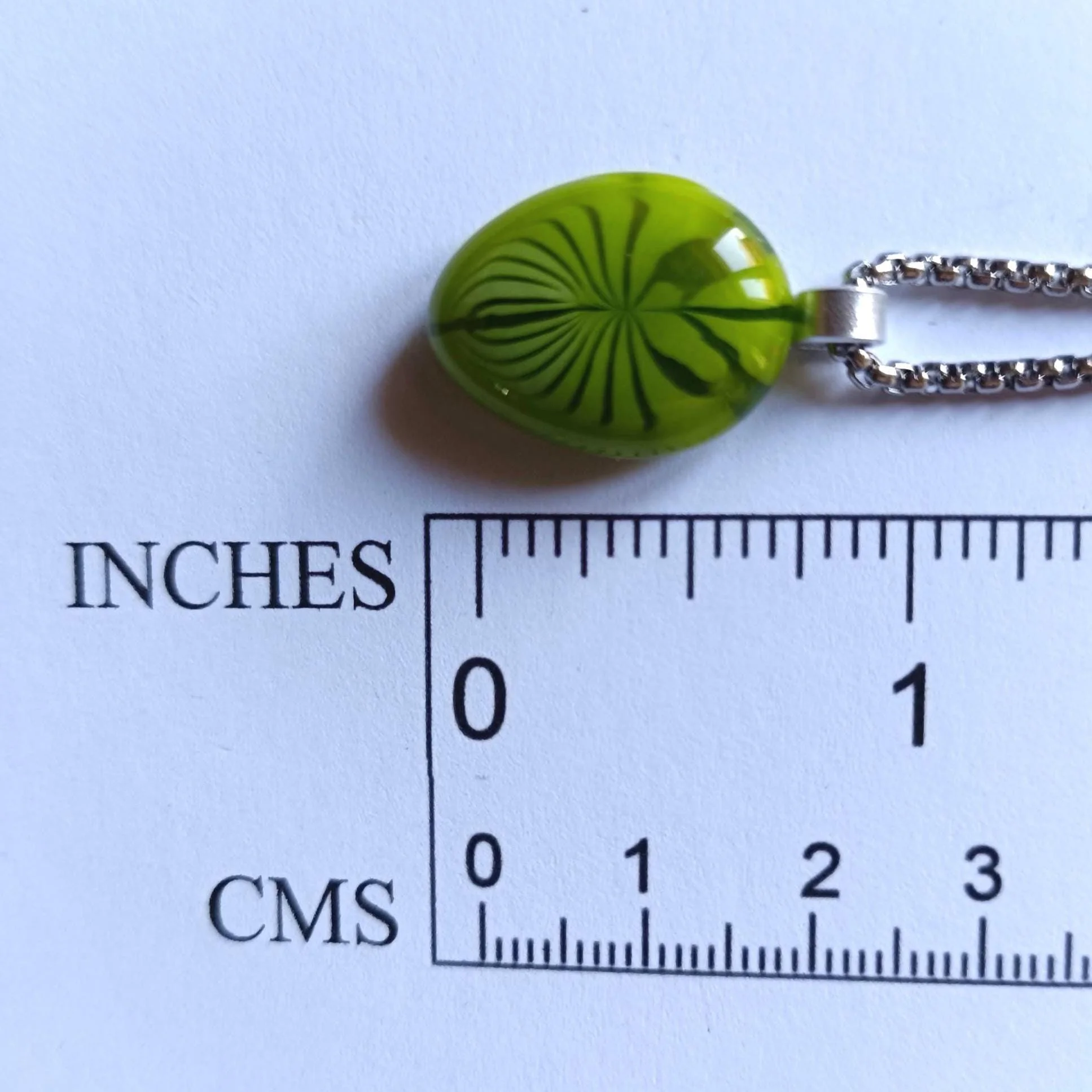 Handmade leaf fused glass pendant necklace - Photo 5