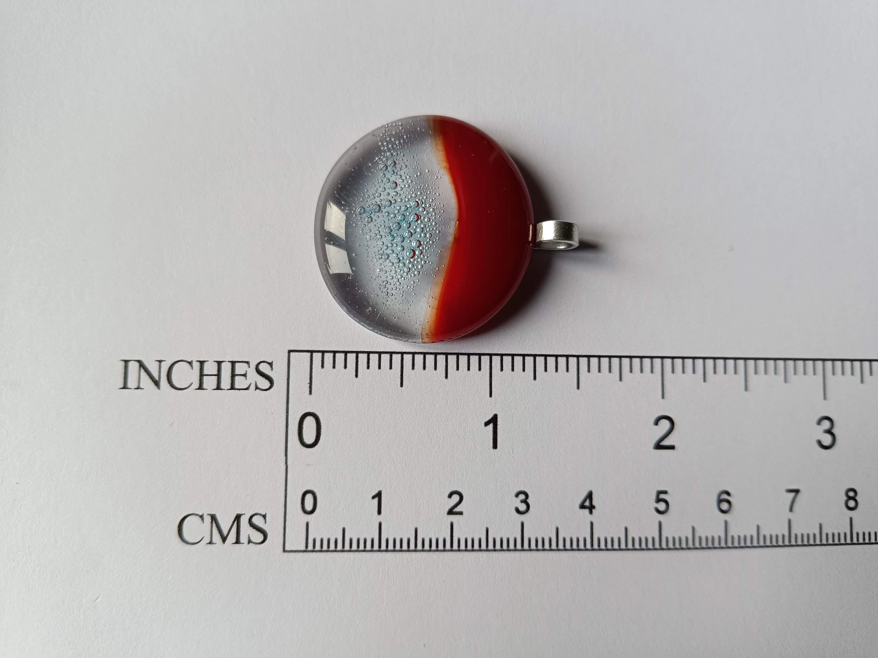 Fused Glass Bubble Pendant Necklace - Photo 3