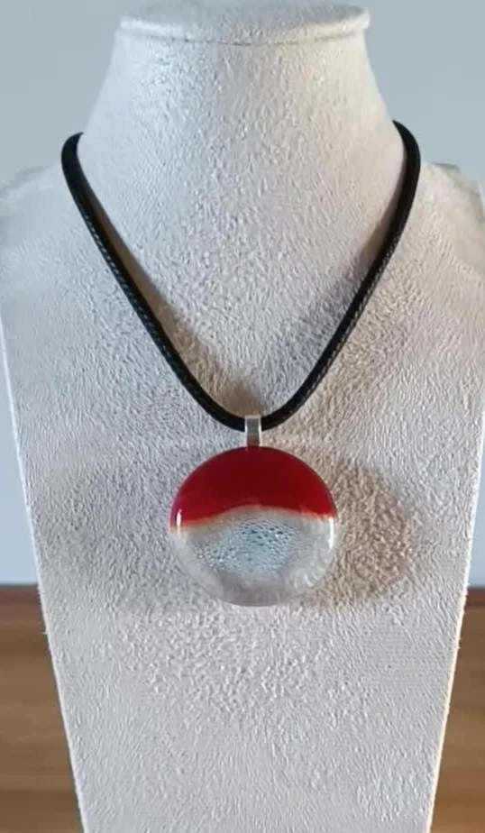 Fused Glass Bubble Pendant Necklace - Photo 5