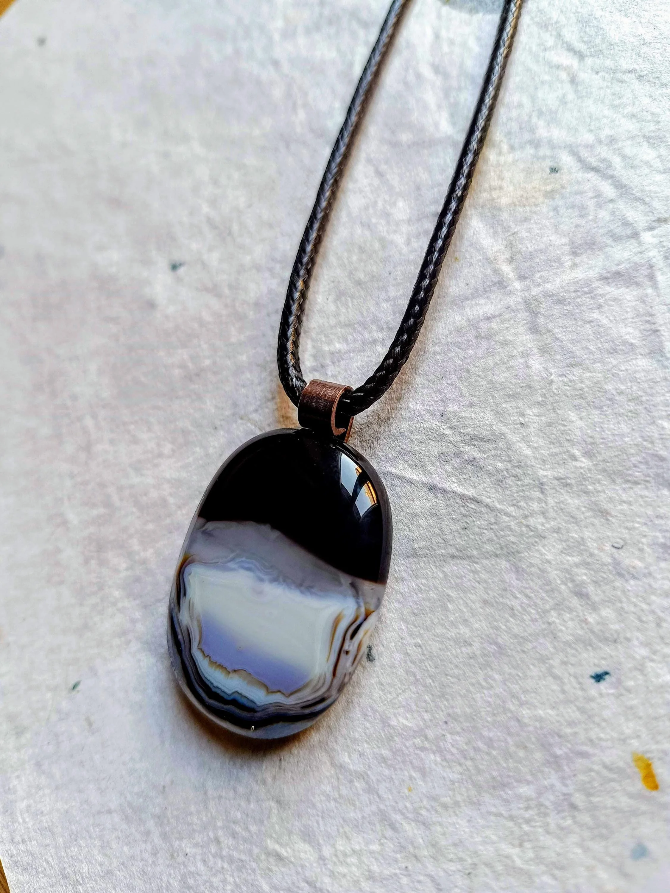 Contemporary Fused Glass Pendant Necklace - Photo 4