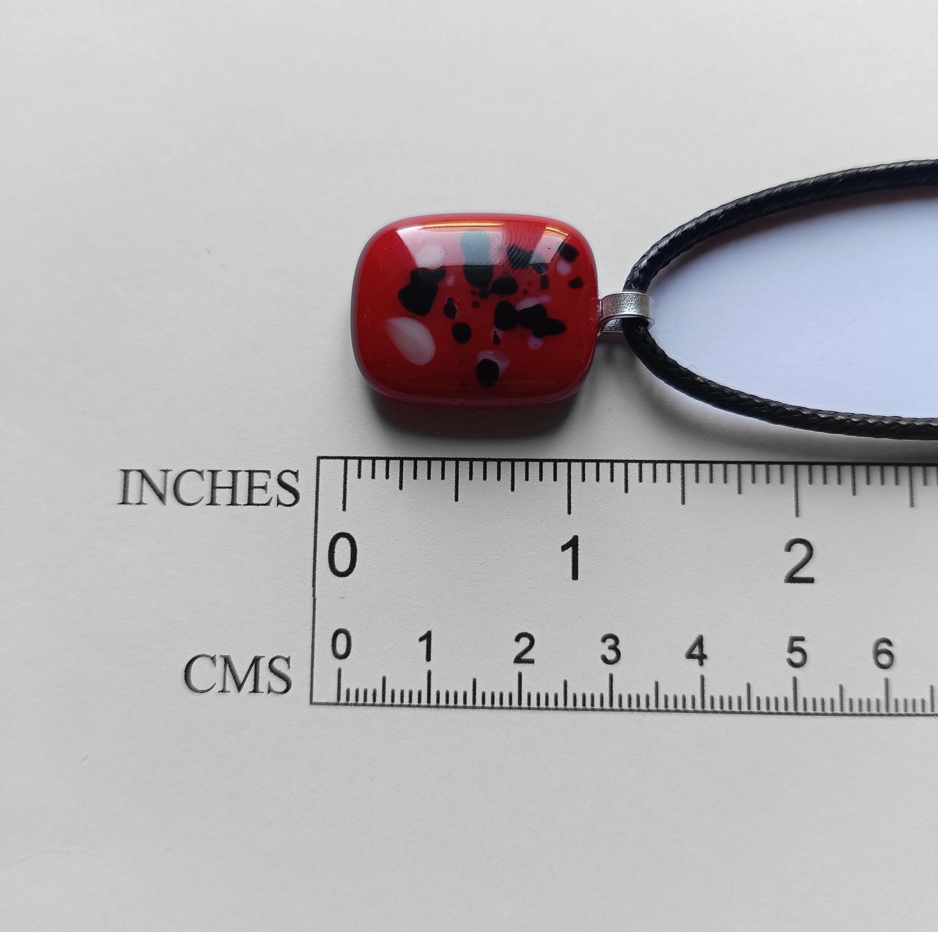 Handmade Red Glass Funky Pendant Necklace - Photo 5