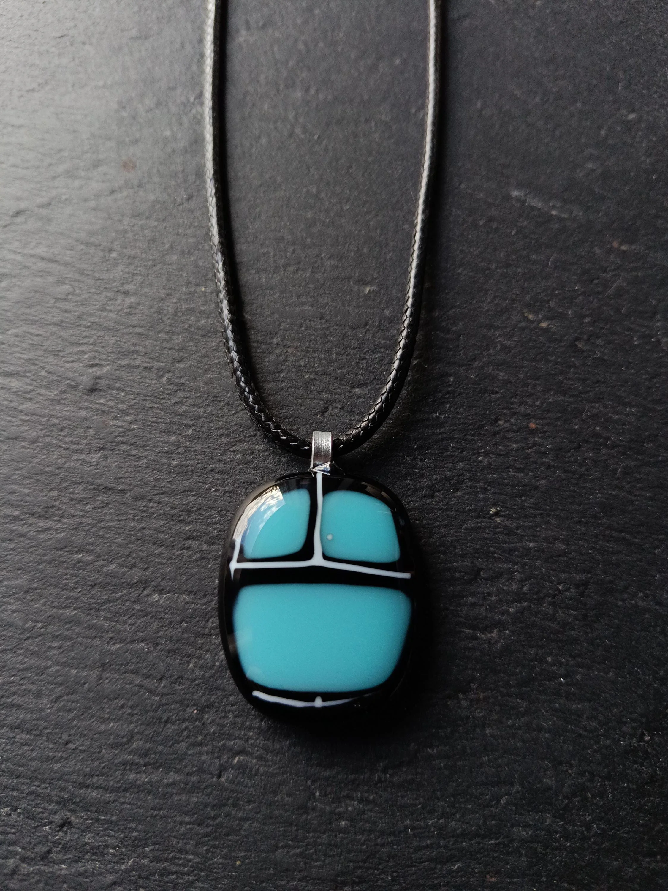 Handmade Fused Glass Pendant Necklace - Photo 3