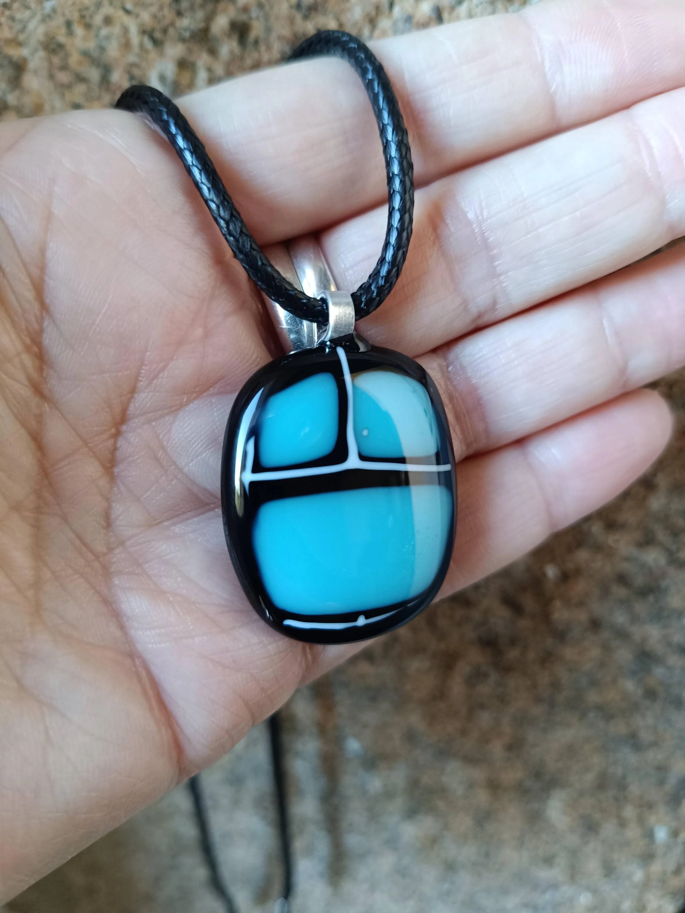Handmade Fused Glass Pendant Necklace - Photo 7