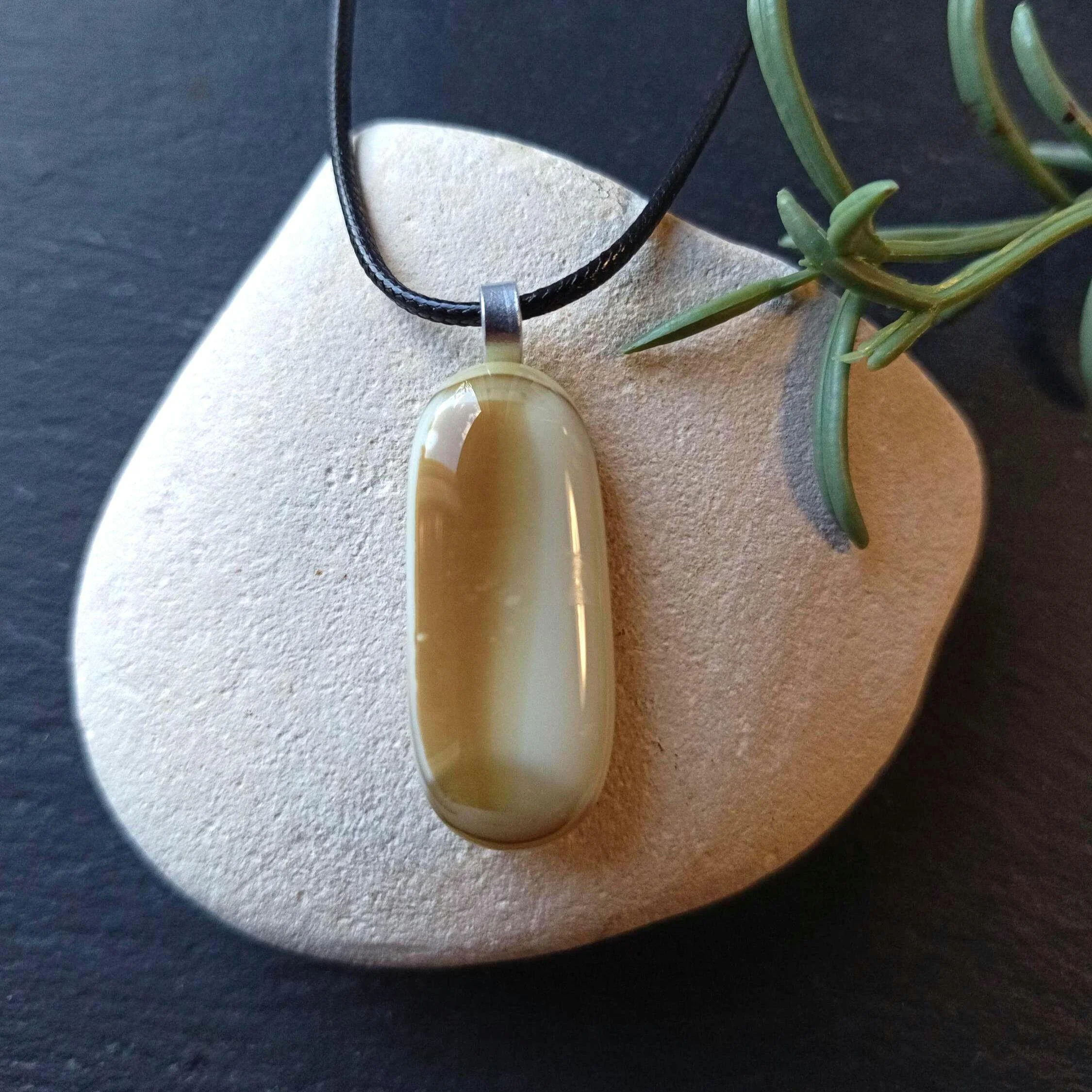 Men's Handmade Glass Pendant Necklace - Photo 1