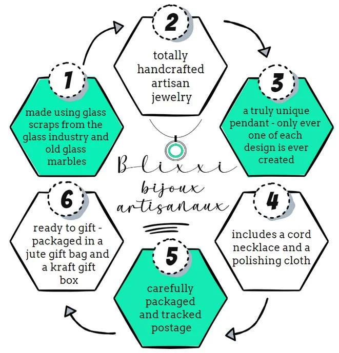 Handmade fused glass pendant with cord necklace - Photo 4