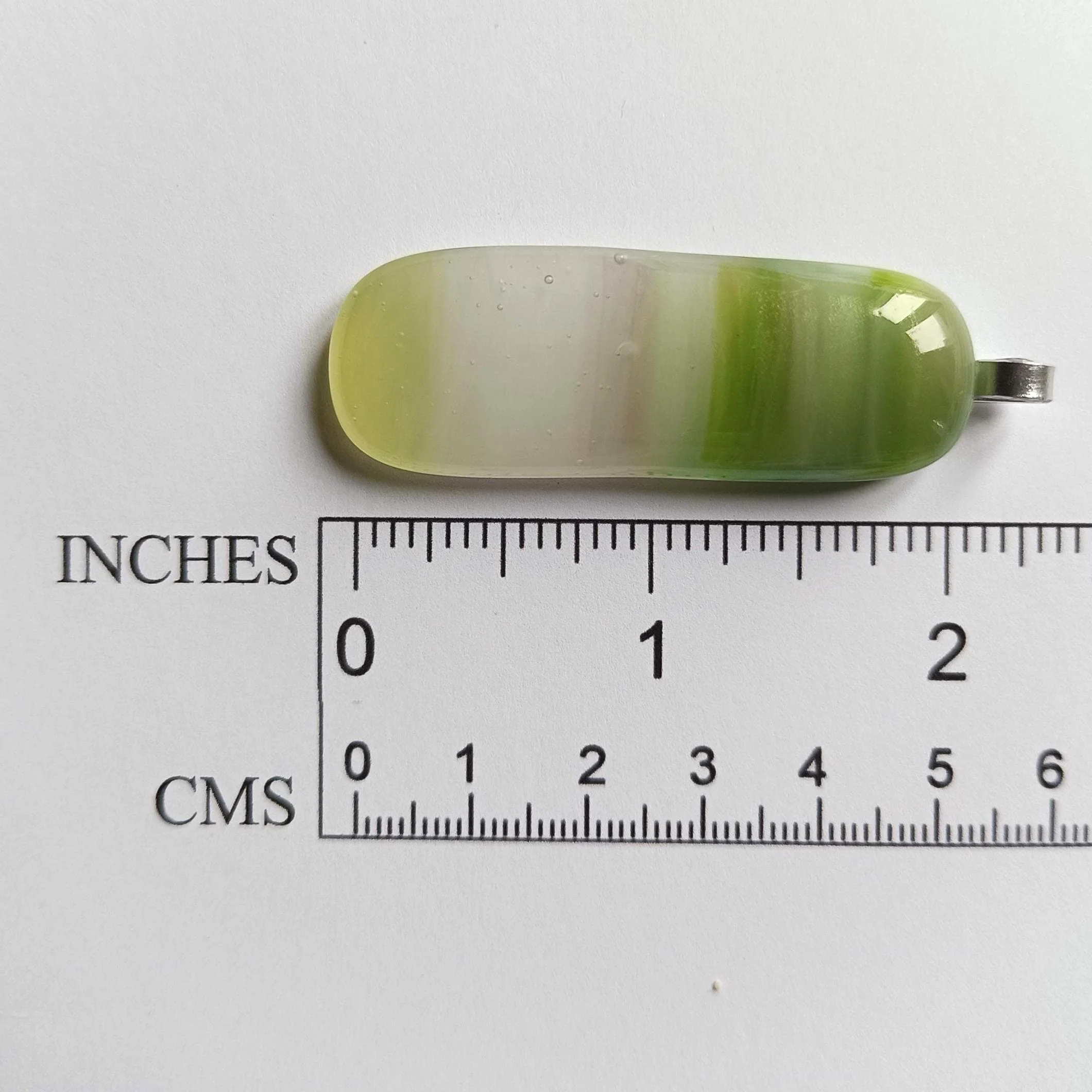 Long green fused glass pendant necklace - Photo 5