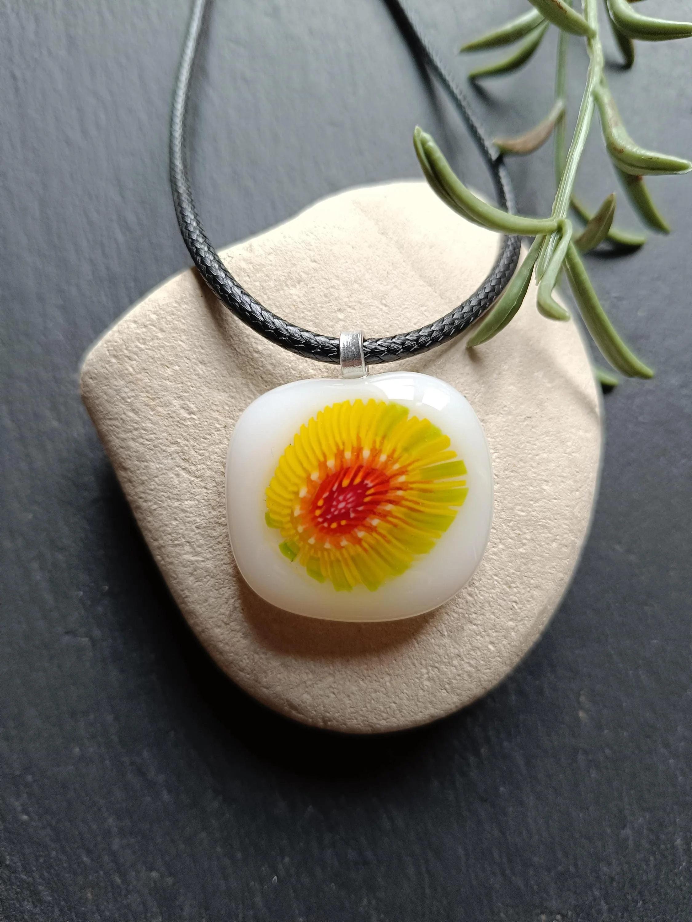 Handmade Fused Glass Pendant Necklace - Photo 1