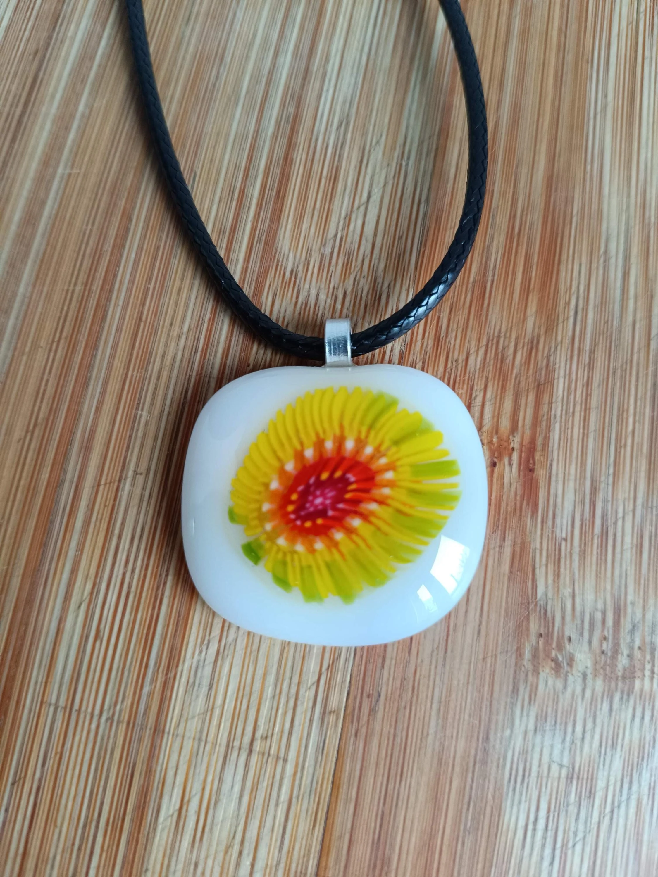 Handmade Fused Glass Pendant Necklace - Photo 2