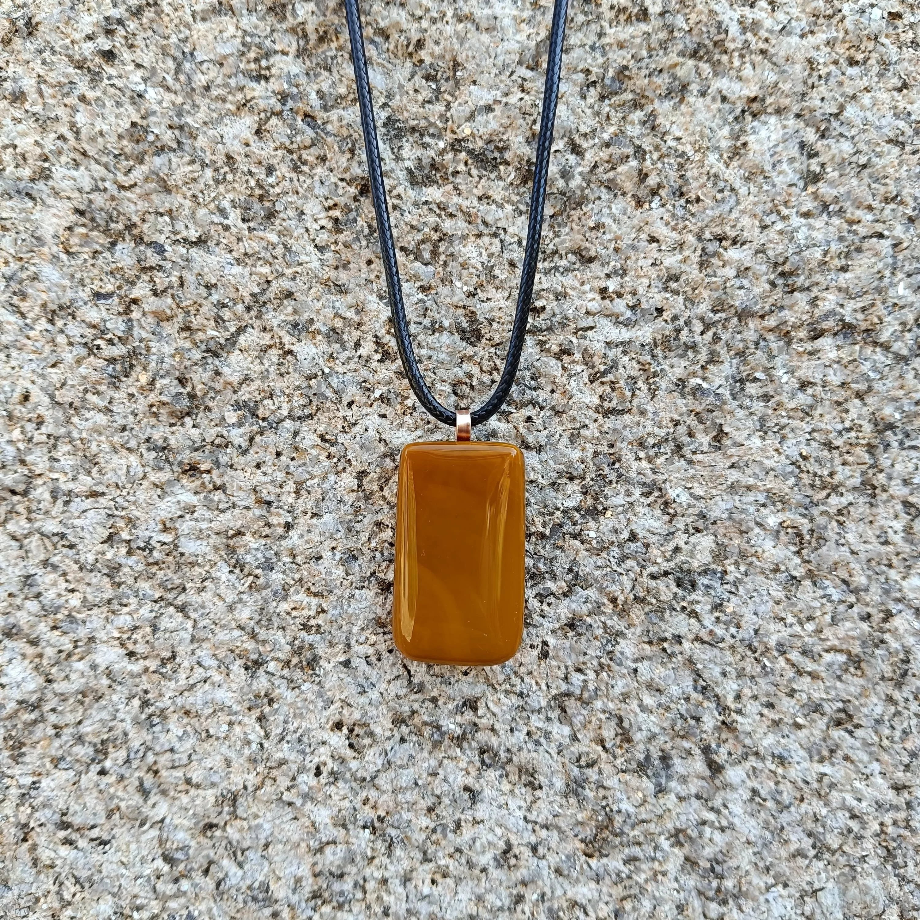 Elegant Handmade Fused Glass Pendant Necklace - Photo 2