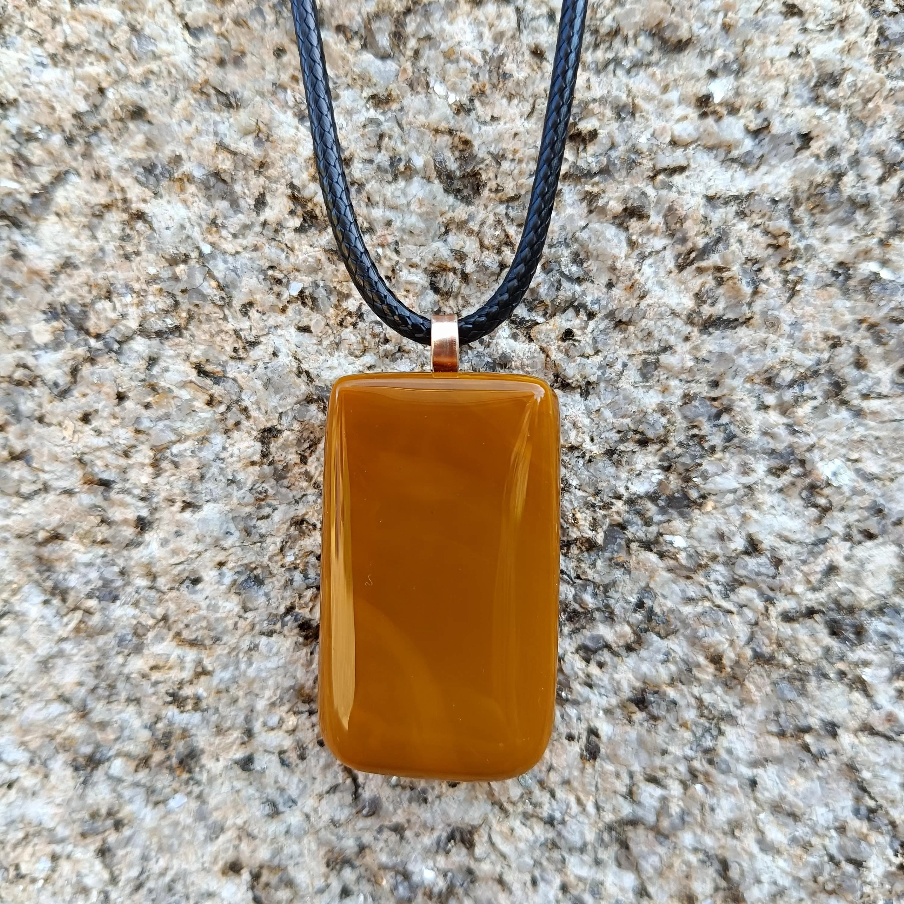 Elegant Handmade Fused Glass Pendant Necklace - Photo 3