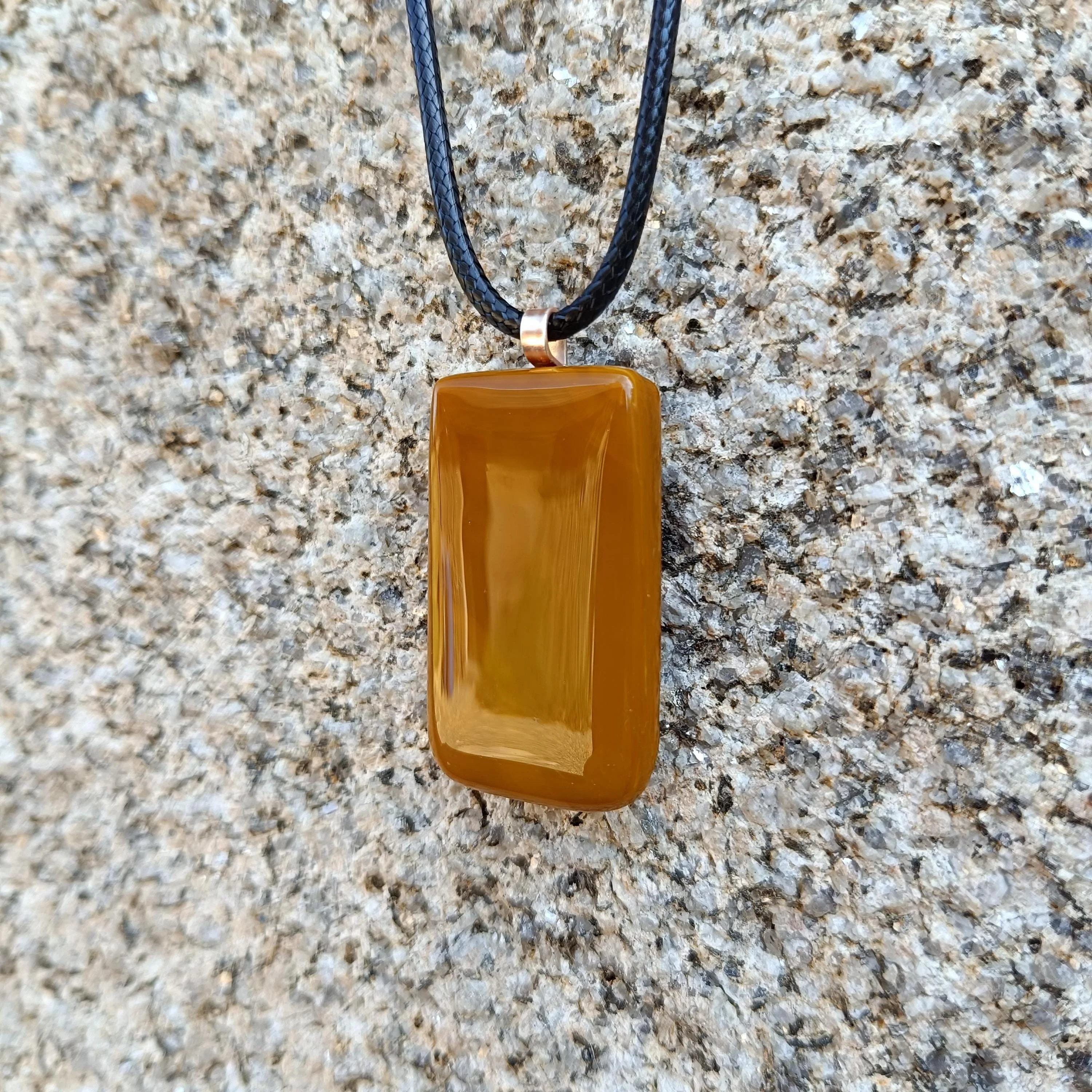 Elegant Handmade Fused Glass Pendant Necklace - Photo 4