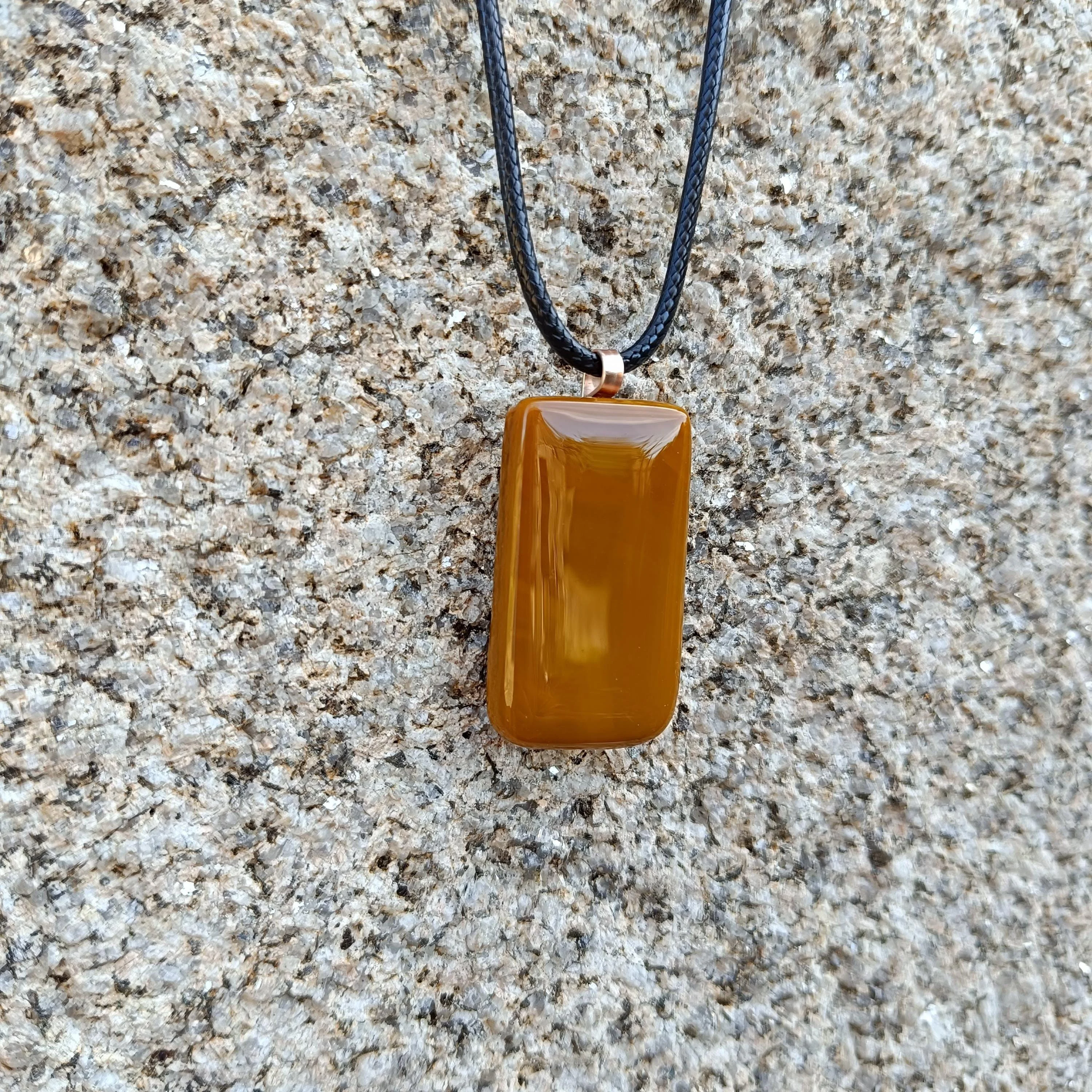 Elegant Handmade Fused Glass Pendant Necklace - Photo 5