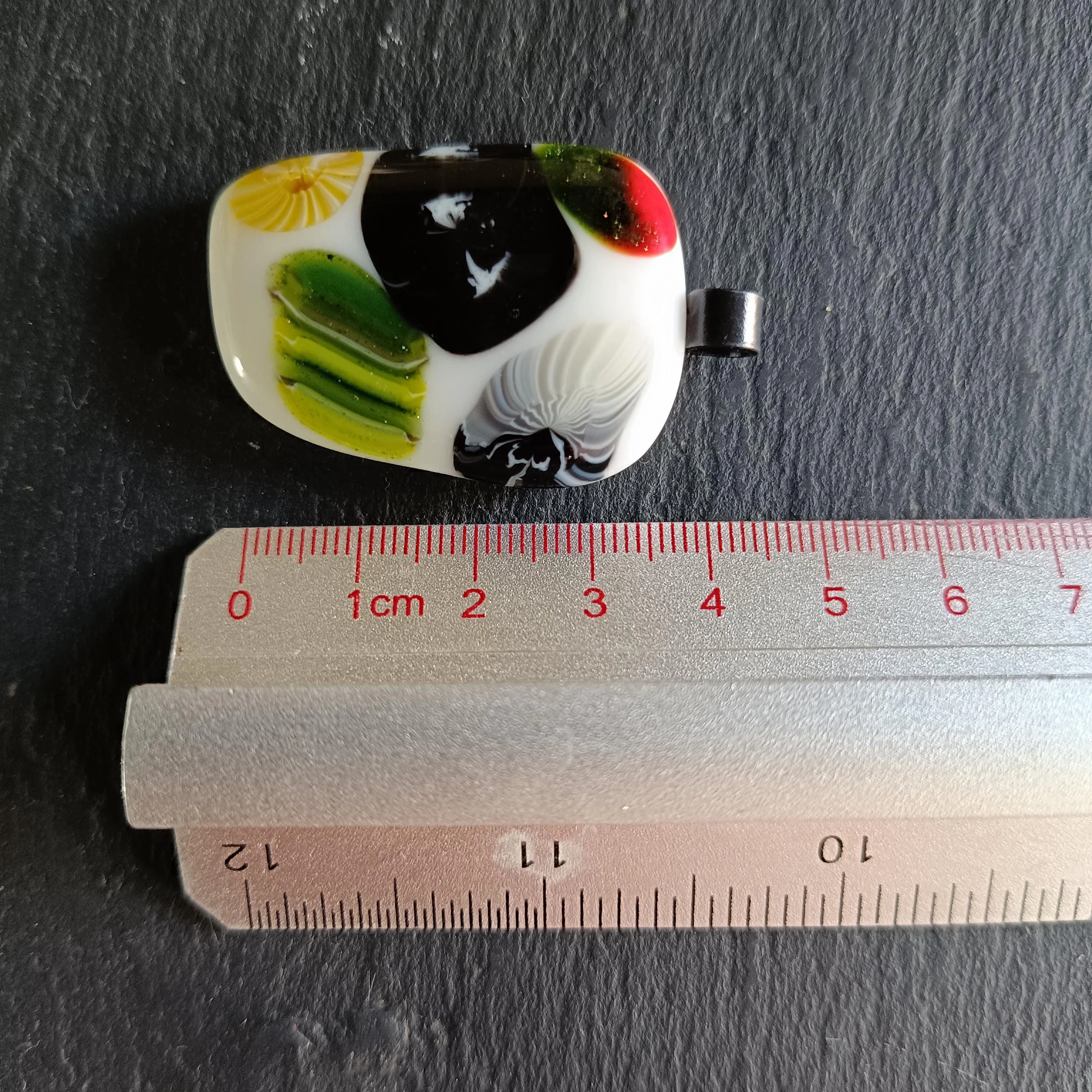 Vibrant Fused Glass Pendant on Cord Necklace - Photo 3