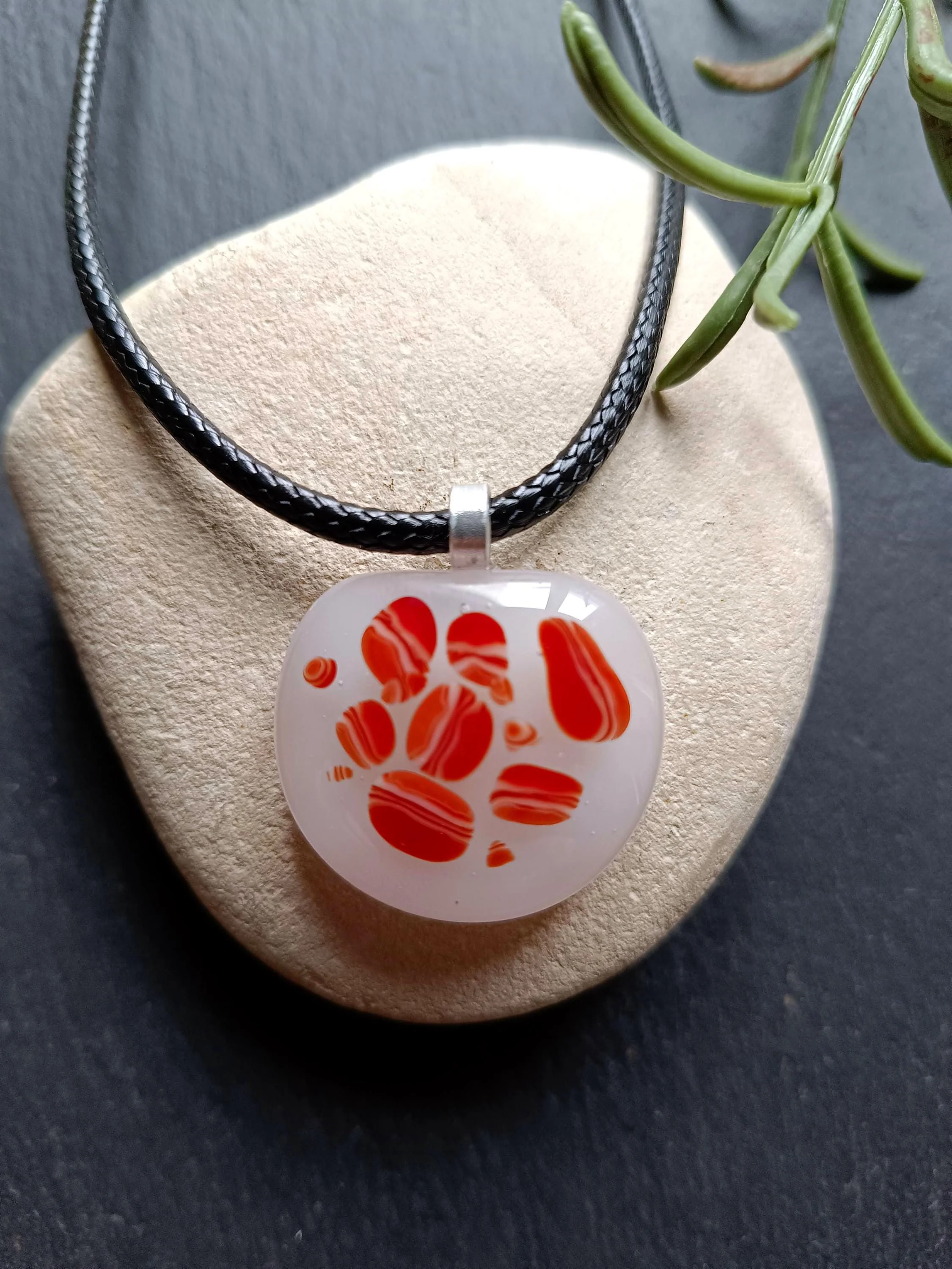 Handcrafted Fused Glass Pendant Necklace - Photo 1