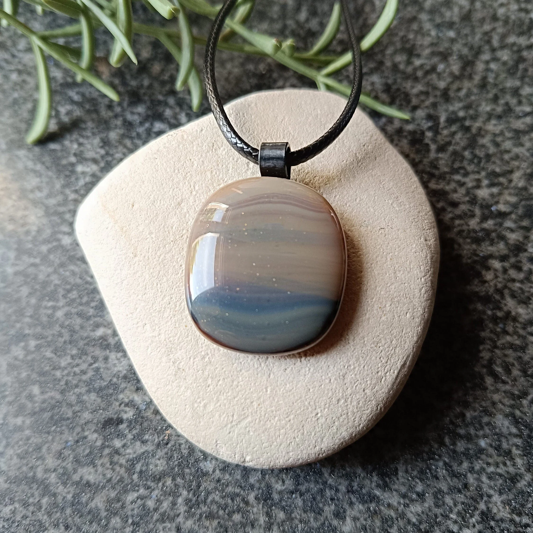 Men's Handmade Glass Pendant Necklace - Photo 1