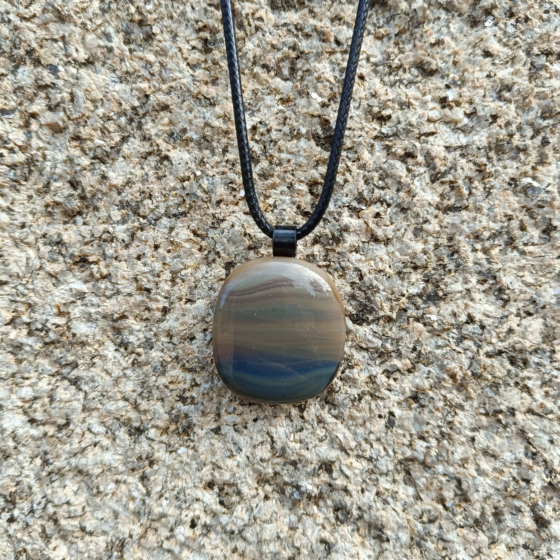 Men's Handmade Glass Pendant Necklace - Photo 2