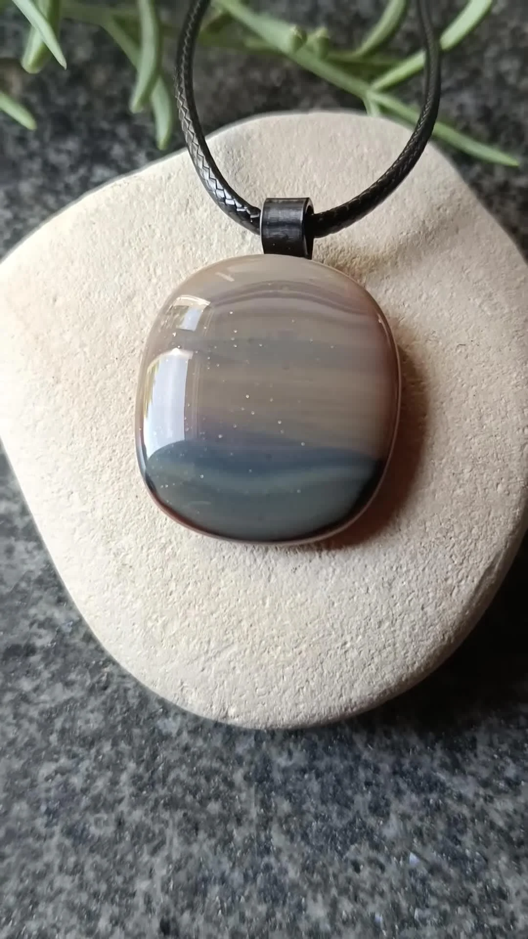 Men's Handmade Glass Pendant Necklace - Photo 5