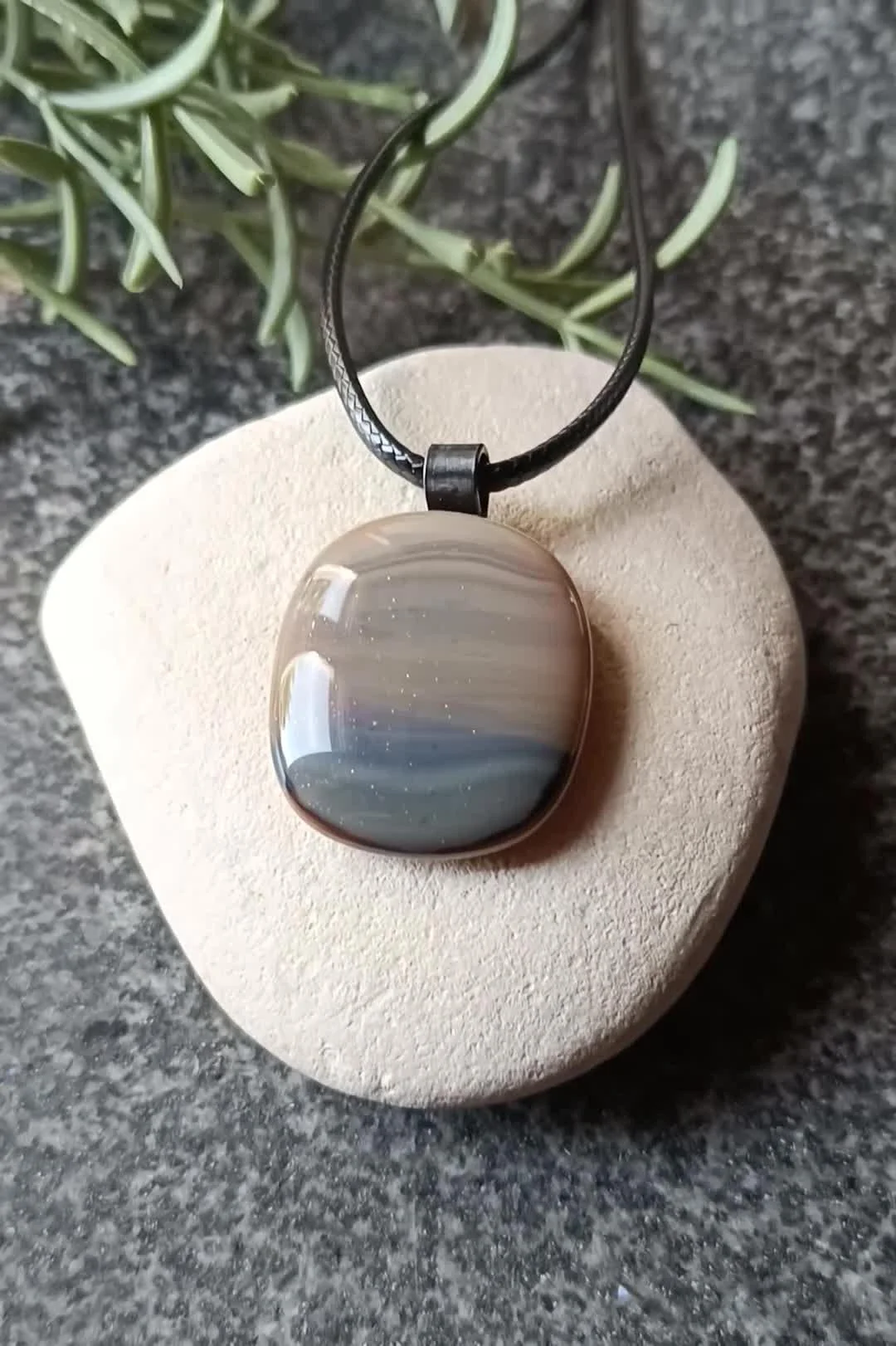 Men's Handmade Glass Pendant Necklace - Photo 6