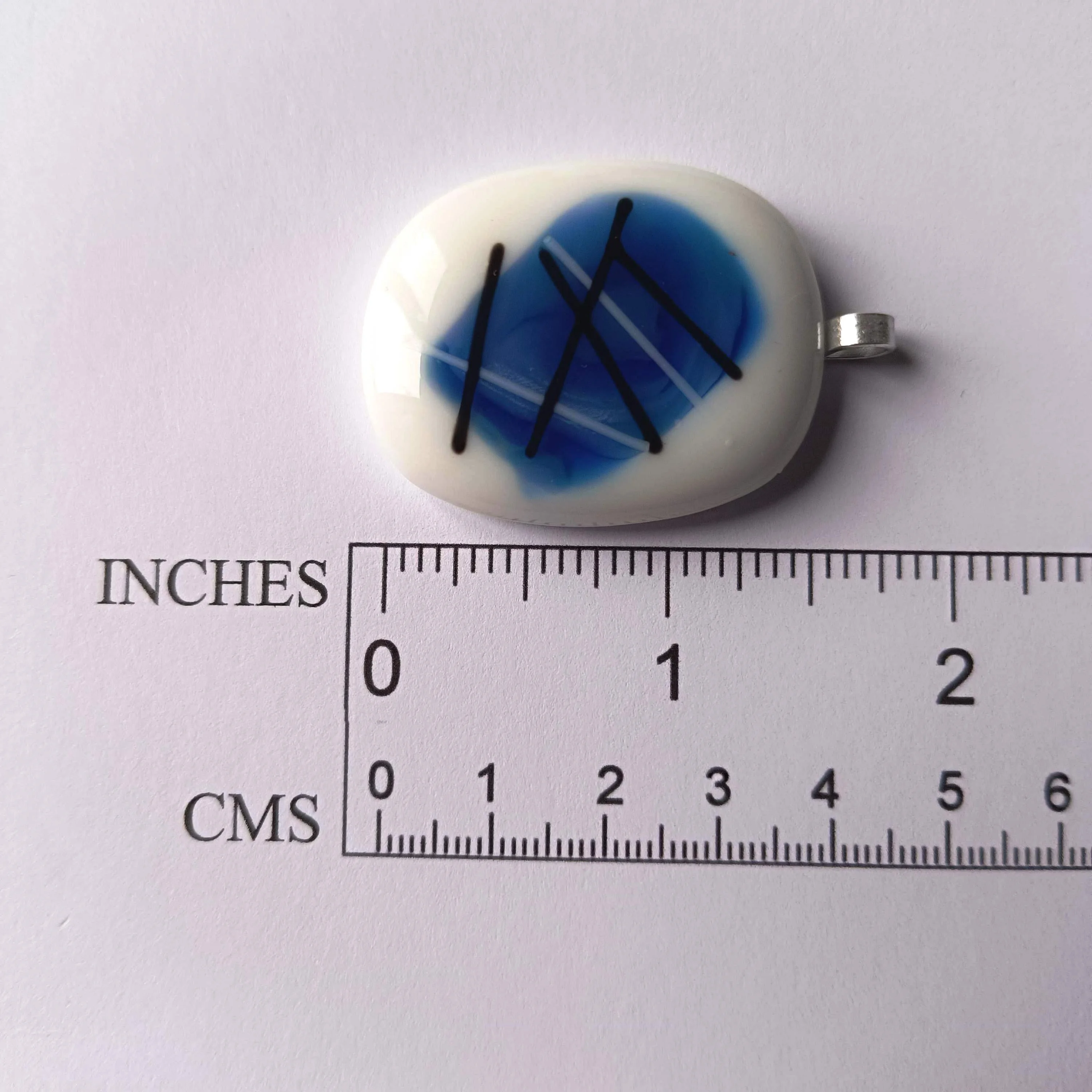 Handmade fused glass pendant with cord necklace - Photo 3