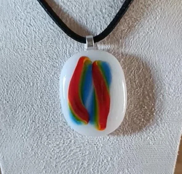 Handmade Multi Coloured Glass Pendant Necklace Necklace - Photo 2