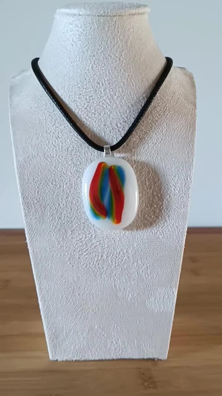 Handmade Multi Coloured Glass Pendant Necklace Necklace - Photo 3