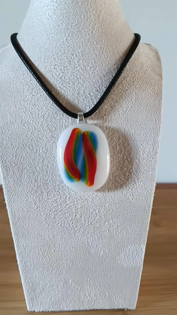Handmade Multi Coloured Glass Pendant Necklace Necklace - Photo 5