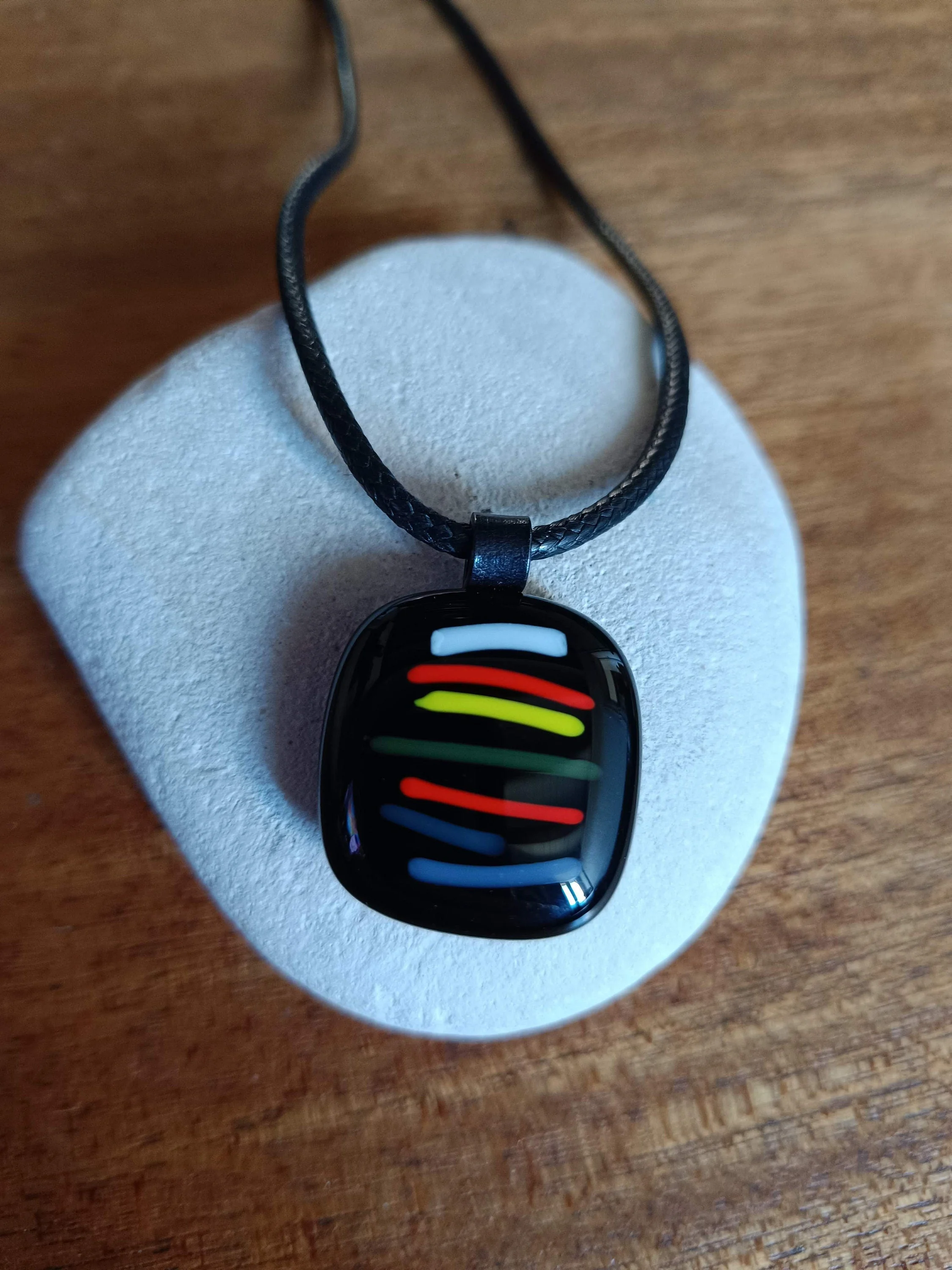 Handmade Fused Glass Pendant - Photo 1