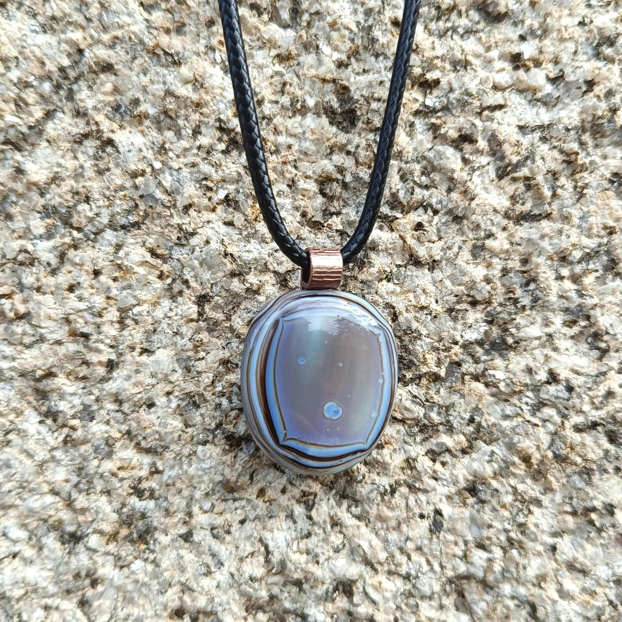 Fused Glass Pendant with Cord Necklace - Photo 1