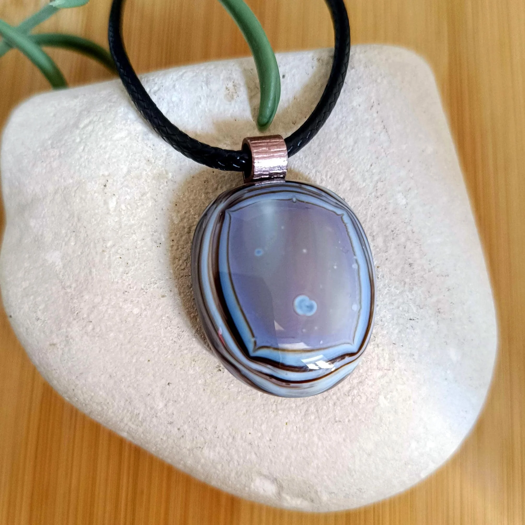Fused Glass Pendant with Cord Necklace - Photo 2