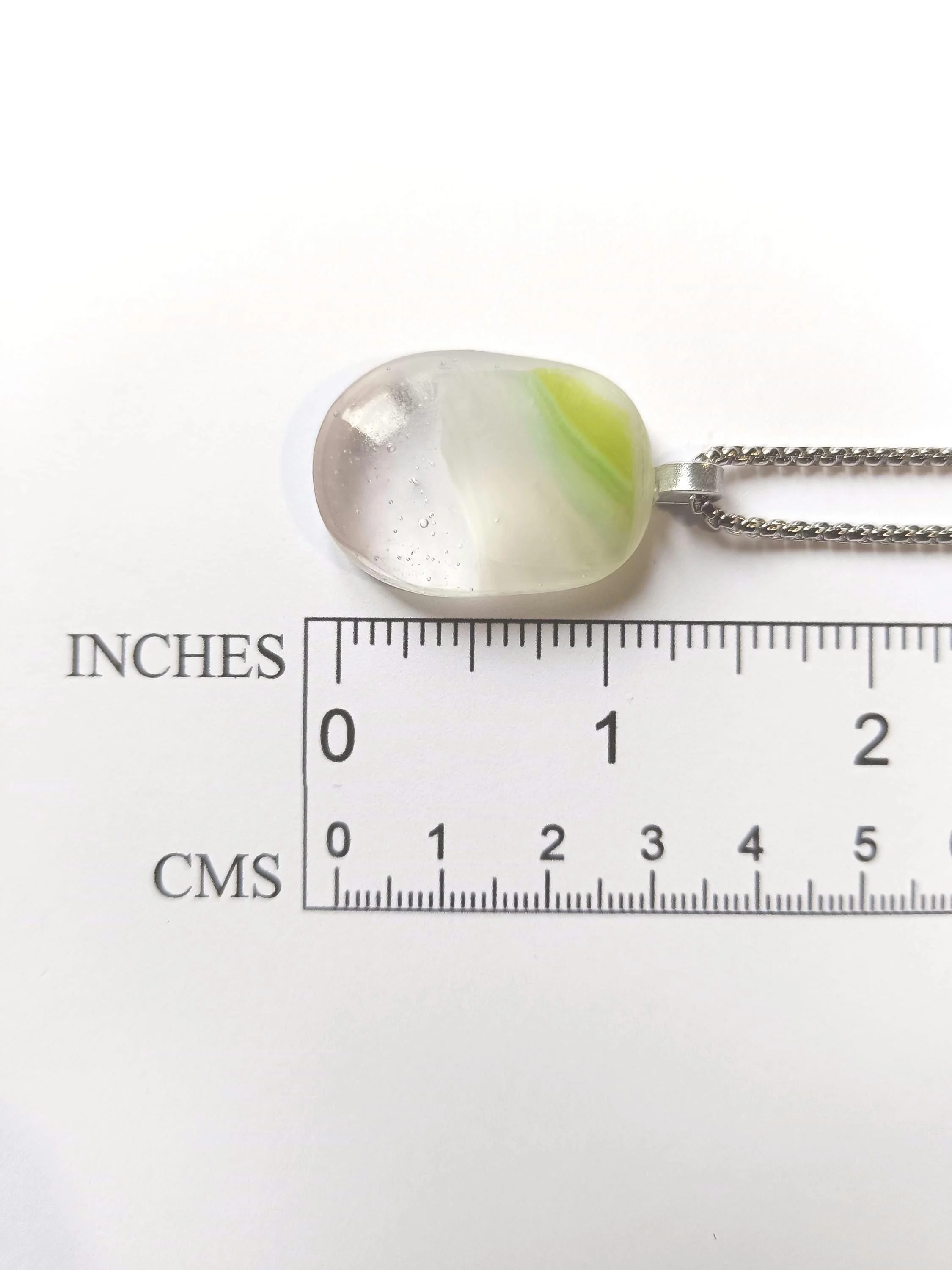 Fused glass Pendant Necklace: Transparent Handmade Jewellery - Photo 3