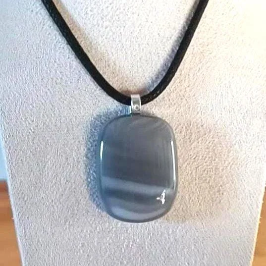 Handmade Unisex Fused Glass Pendant Necklace - Photo 5