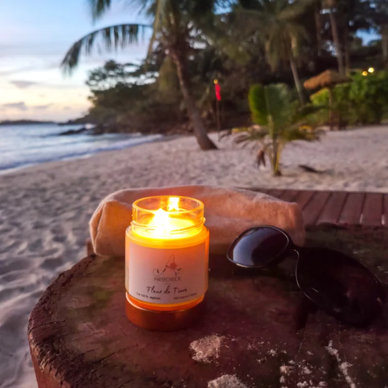 Bougie Fleur de Tiaré - cire végétale de soja - Photo 4