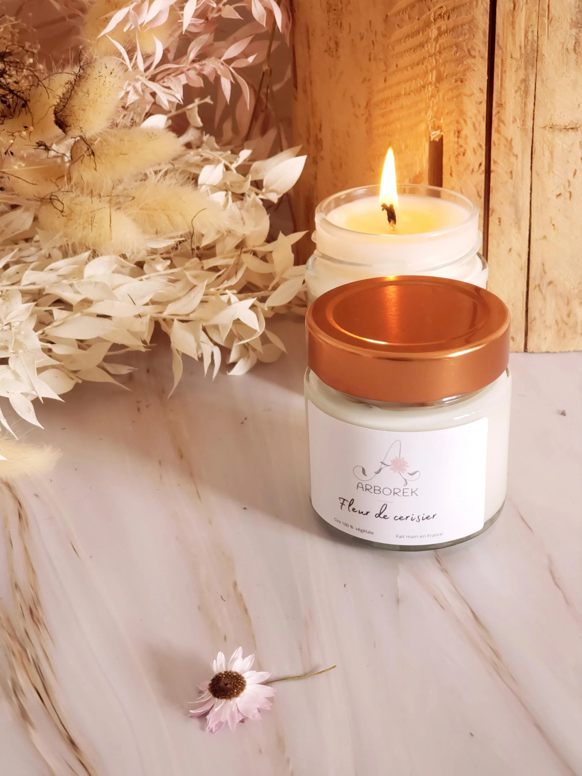 Bougie Fleur de Cerisier - cire végétale de soja - Photo 3