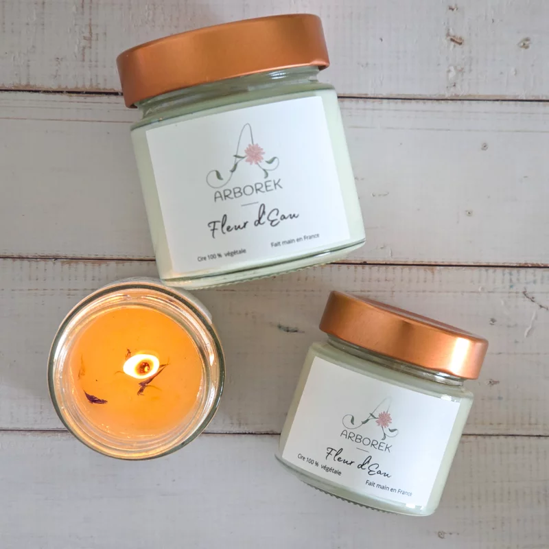 Bougie Fleur d'Eau - cire végétale de soja - Photo 4