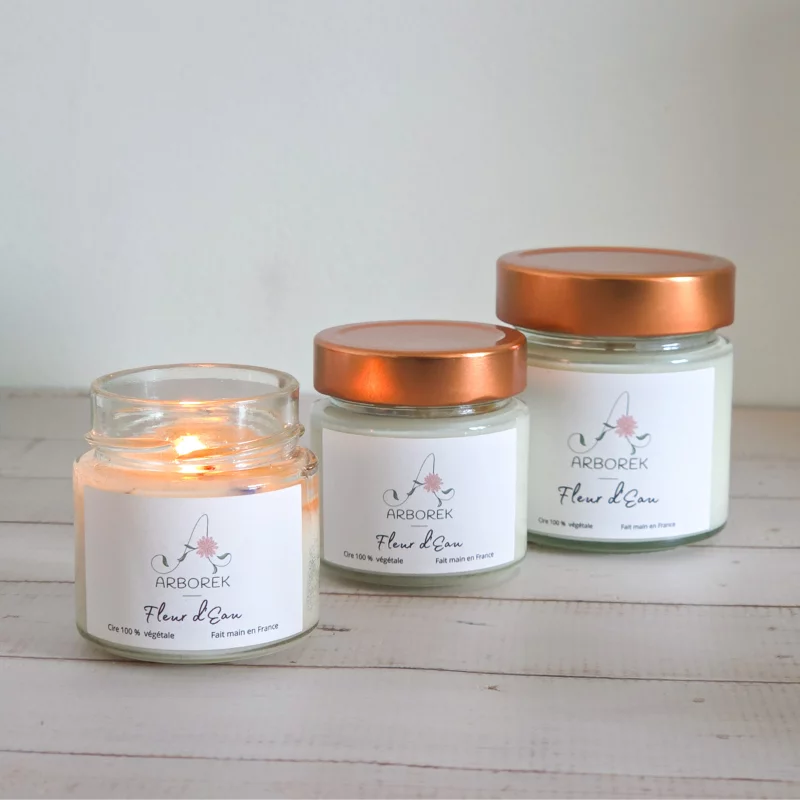 Bougie Fleur d'Eau - cire végétale de soja - Photo 5