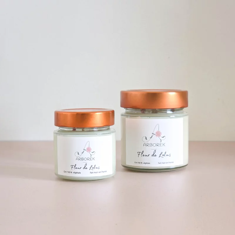 Bougie Fleur de Lotus - cire végétale de soja - Photo 1