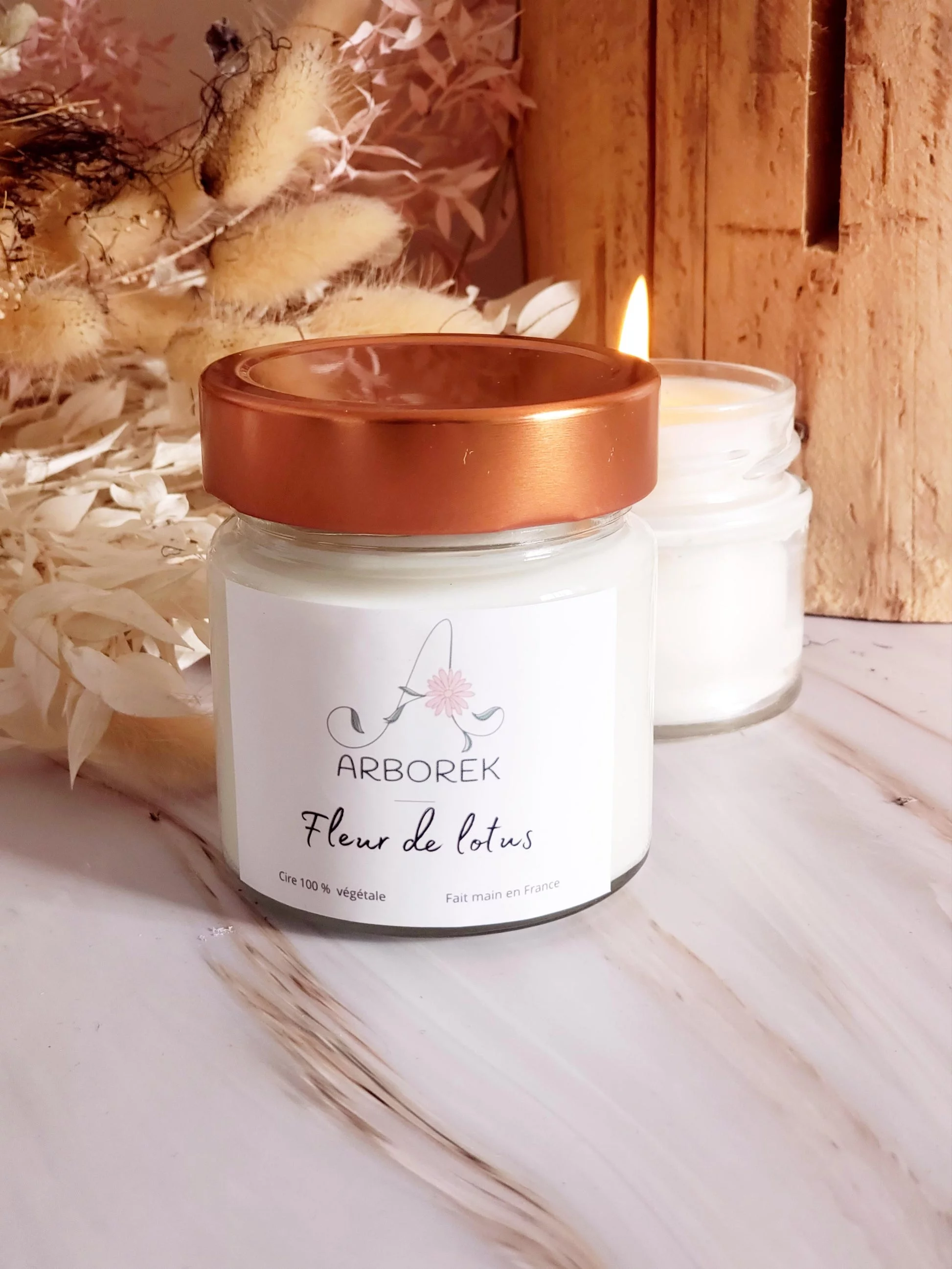 Bougie Fleur de Lotus - cire végétale de soja - Photo 2