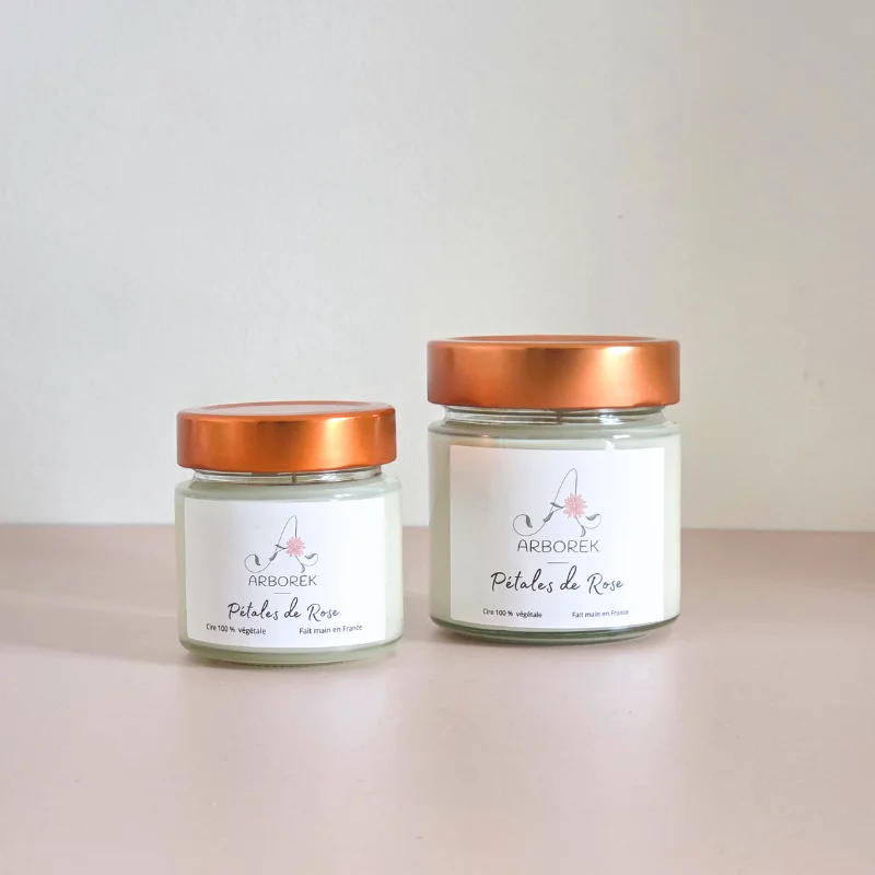 Bougie Pétales de Rose - cire végétale de soja - Photo 1