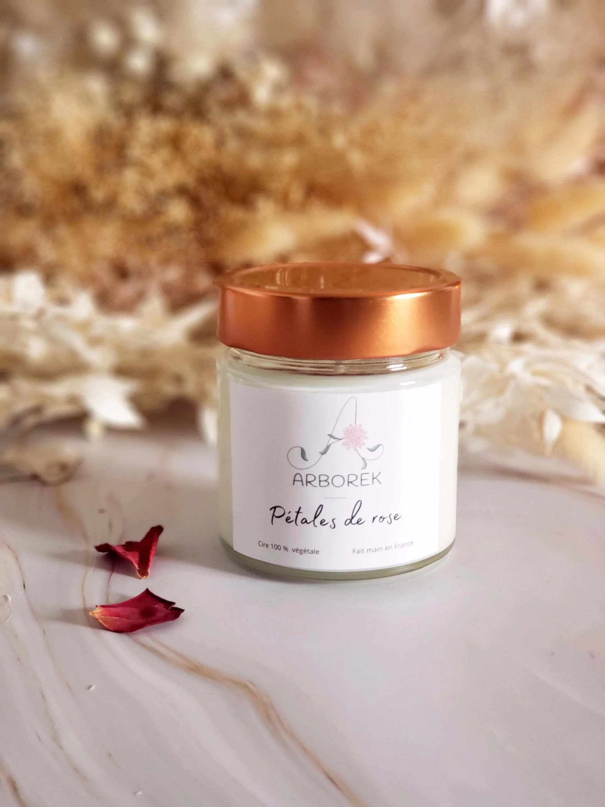 Bougie Pétales de Rose - cire végétale de soja - Photo 2