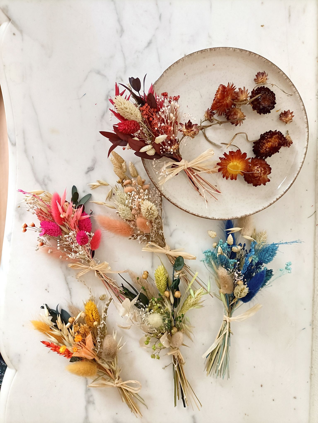 Mini Bouquets de Fleurs Durables - Cadeaux invités – Lot de 10